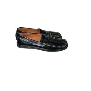 Antonio Bossi Black Patent Leather Penny Loafers Made in Italy Womens Size 7.5